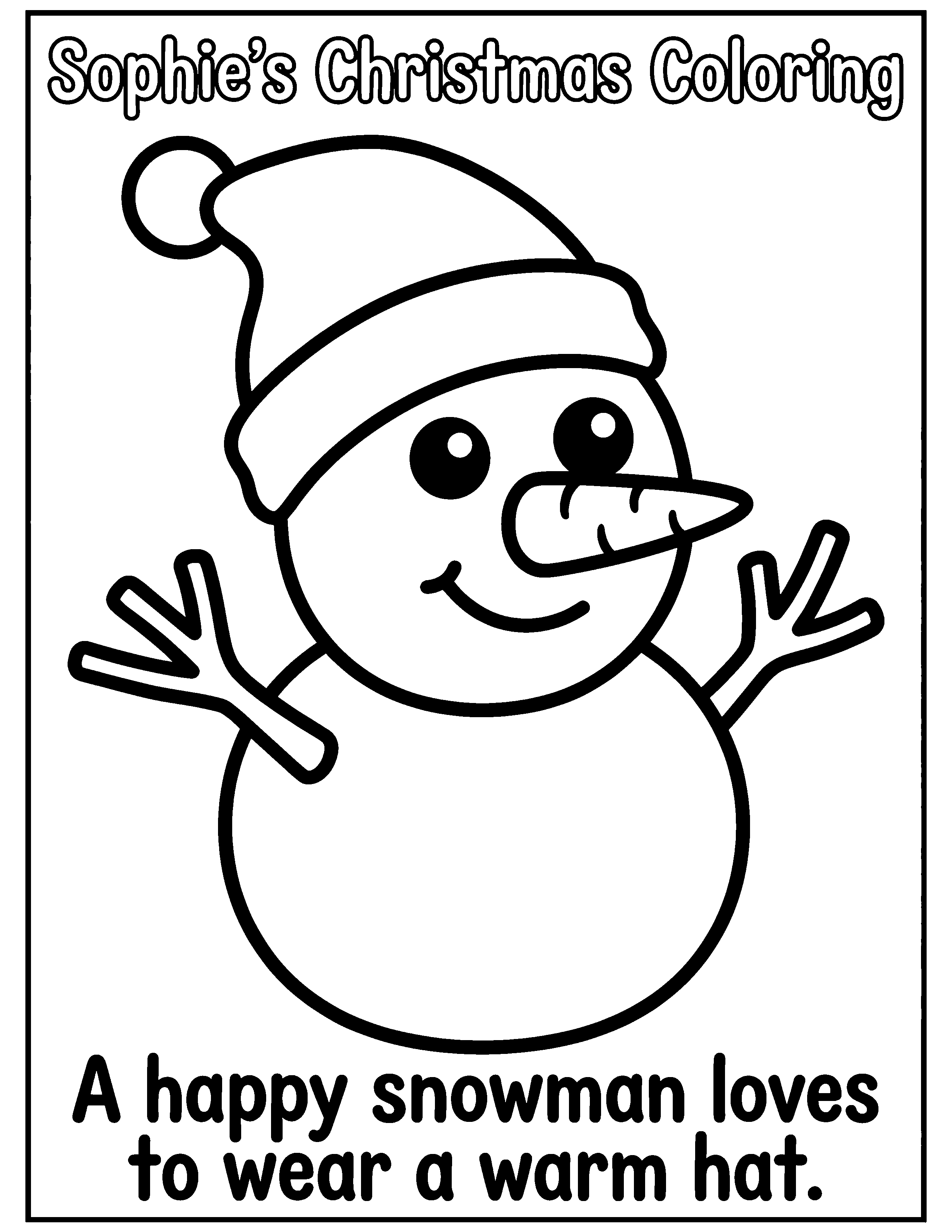 Sophie's Christmas Coloring page